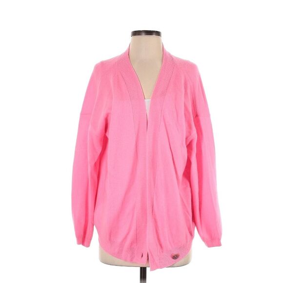 Crush Cashmere 100% Cashmere Pink Oversized Single Button Preppy Cardigan XS - Picture 2 of 8